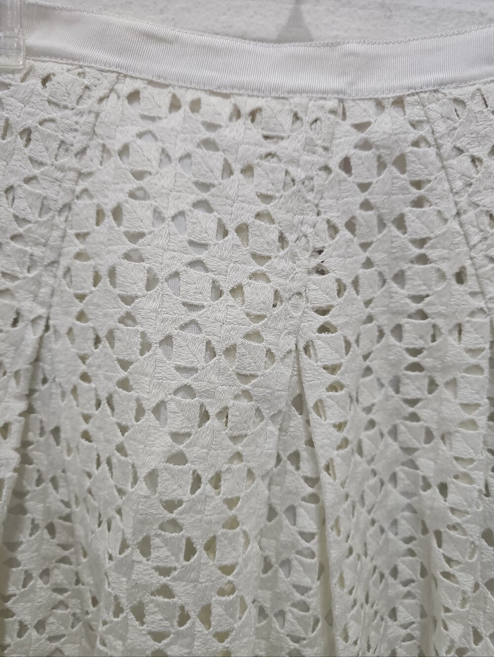 Tory Burch Floral Embroidered Lace Skirt Size 8 Ivory - Picture 5 of 7